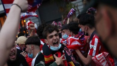 صورة تسجيل حالة وفاة في احتفالات جماهير أتلتيكو مدريد بلقب الدوري الإسباني