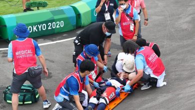 صورة حادث خطير لمتسابق بدراجات “BMX” في أولمبياد طوكيو