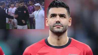 صورة لاعب الأردن يقدم اعتذاره للسكتيوي بعدما رفض مصافحته