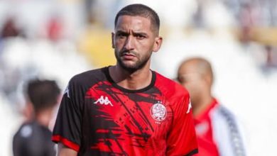 صورة استياء وغضب حكيم زياش بعد الخسارة أمام اتحاد طنجة