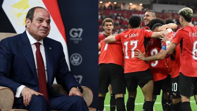 صورة السيسي يهنئ المنتخب المصري والجماهير على الانتصار الأول في المونديال